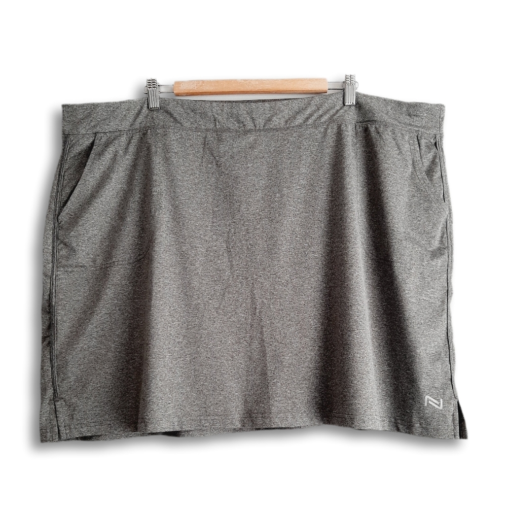 NOLA Skort Pull-On Stretch Mini Skirt Style w/ Shorts Underneath Gray Sz 4X